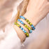 Soleil et ciel | Aide ukrainienne | Bracelet de perles de verre Firefly